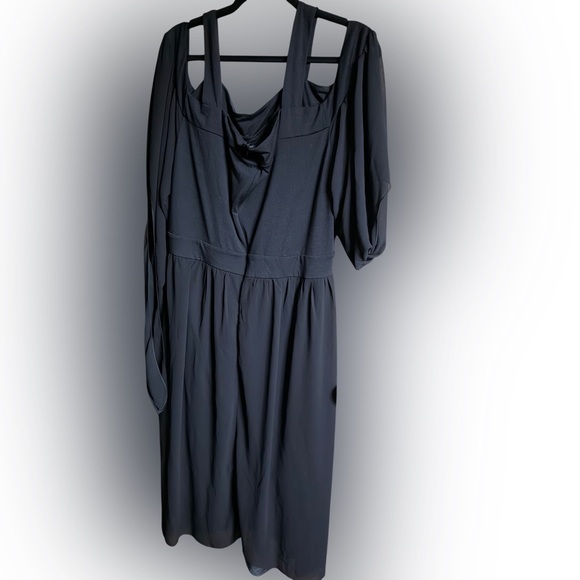 Women's Gothic Punk Dress Cold Shoulder Butterfly Sleeve - Picture 4 of 4